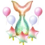 Mermaid Balloons Birthday Party Decorations with Star Balloon,Under The Sea Theme Party Supplies, Mermaid Theme Decoration