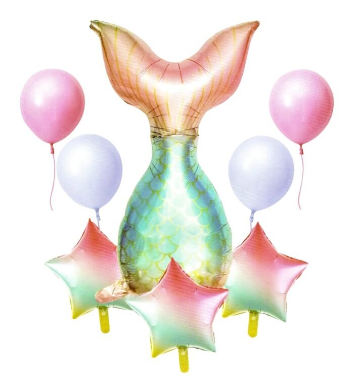 Mermaid Balloons Birthday Party Decorations with Star Balloon,Under The Sea Theme Party Supplies, Mermaid Theme Decoration - Image 1