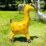 MPS MY PARTY SUPPLIERS® 1Pc Self-Standing Walking Animal Foil Balloon, Animal Balloon, Animals with Roller wheels balloons For Kids Birthday, animal jungle theme decor (yellow giraffe 35 * 24inch) - Image 6