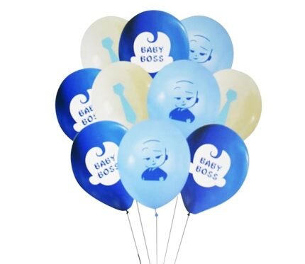Jagmag® Pack of 10 Birthday Boss Baby Decorations Blue Balloon, Baby Boss Balloons, Boss Baby Balloon,For Boss Baby Theme Kids Party Prince Kids Helium Balloon