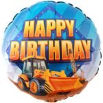 Construction Excavator Birthday Balloons for Party Decoration/Transport Theme Birthday Decoration/SchoolBus with Fire Truck Round Foil Balloon,Police car balllon round foil balloon - Image 2