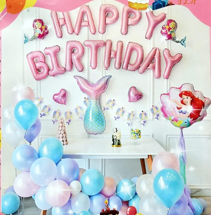57 Pcs Magical Mermaid Kit for Birthday Decoration/Mermaid Theme Decoration, Mermaid Balloons for Decoration - Image 1