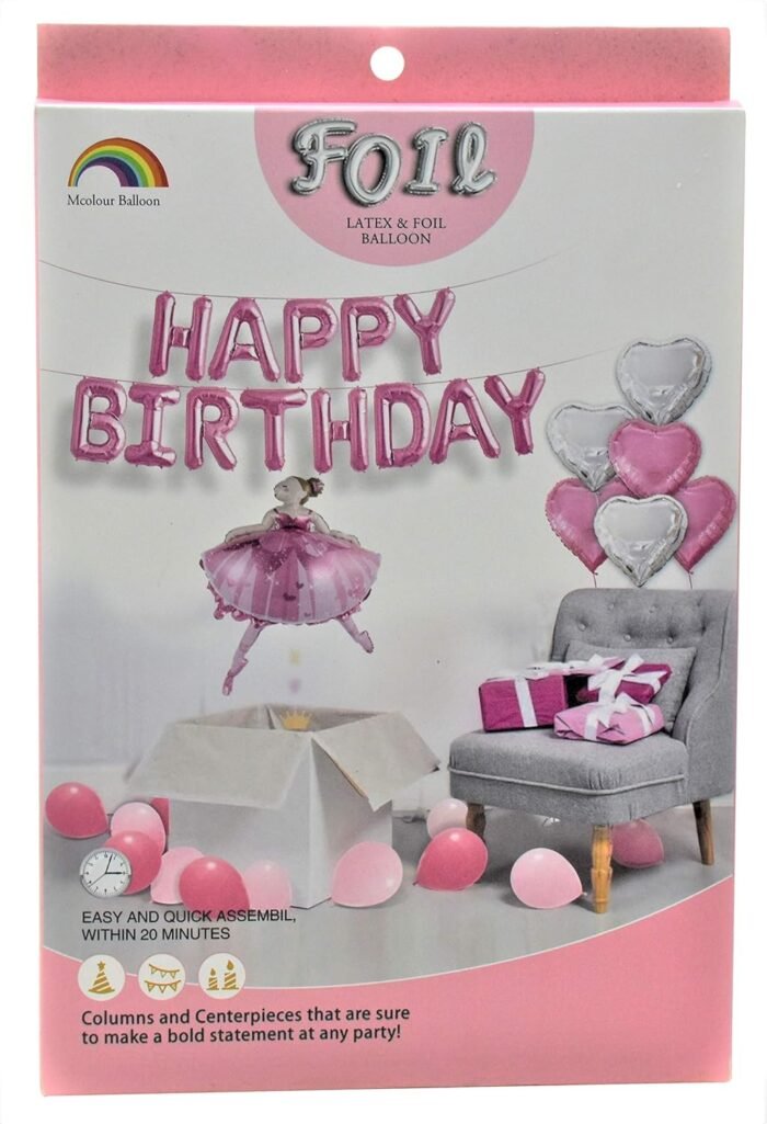 812fCwRbbKL._SL1500_ Princess-themed party supplies, Girl birthday party decorations Princess Balloons Bouquet ,Happy Birthday Letter Balloon Kit - Image 1
