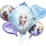 Elsa Frozen Theme Foil Balloon Set of 5, Frozen Theme Balloon, Princess Balloon Set