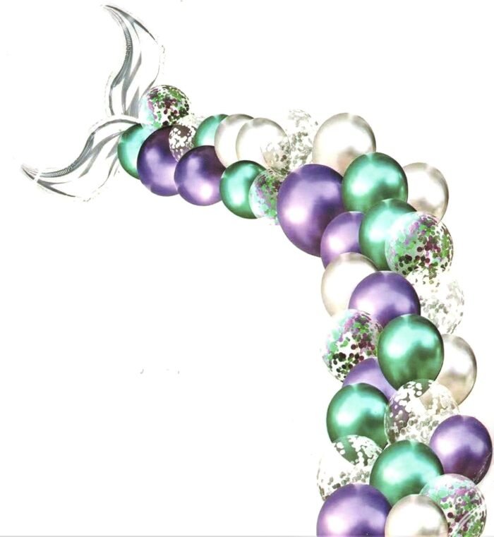 815QPKDvvhL._SL1500_ Mermaid SilverTail Balloon Garland Set, Mermaid Tail Balloons Arch with 16ft Balloon Strip Tape for Under The Sea Mermaid Birthday Party Decoration, Mermaids theme decoration - Image 1