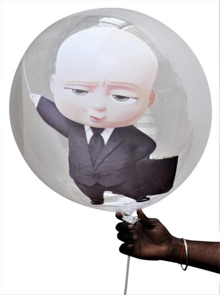 BOBO Boss Baby Theme Foil Balloon Bouquet for Boss Baby Theme Birthday Party / Boss Baby Transparent Balloon(Multicolor, Pack of 2)