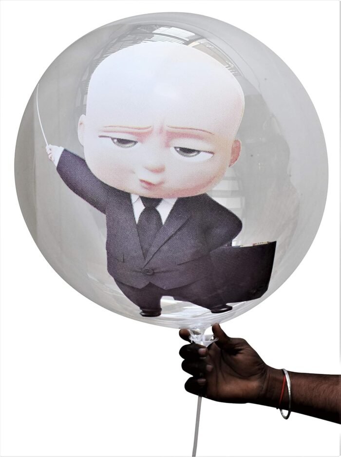 BOBO Boss Baby Theme Foil Balloon Bouquet for Boss Baby Theme Birthday Party / Boss Baby Transparent Balloon(Multicolor, Pack of 2) - Image 1