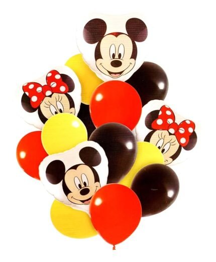 Cartoon Mickey Minnie Balloon Set of 16 / Happy Birthday Balloon, theme Decoration Balloon
