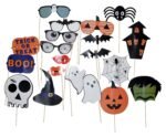 Halloween Party Prop Photo Booth Props DIY Kit for Party Supplies Featuring Boo Pumpkin Ghost Halloween Decorations Photo Booth Props - Image 4