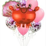 Crab Foil Balloon Set Of 8pcs Kids Ocean Animal, Mermaid Theme Party Balloon (Multicolor, Pack of 8)