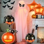 Halloween Balloons Decorations | Jack o Lantern Pumpkin Spider Balloon Decor in Orange & Black | Perfect Supplies for Kids Happy Halloween Party | Mylar Foil Helium Balloons Set | Halloween Decoration - Image 2