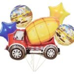 Cement Mixer Truck Foil Balloon, Construction Themed Birthday Party Balloons | Perfect Addition to Construction Party Supplies | Concrete Mixture Truck Balloon