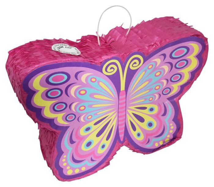 Butterfly Theme Pinata, Pull String Pinata for Birthday/Butterfly Khoi Bag/Butterfly Pinata Theme Decoration - Image 1