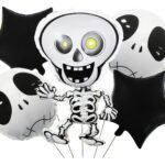 Halloween Balloons Decorations | Skeleton Ghost Balloons with Black Star Balloon, Halloween Skeleton Theme Foil Balloon/Haunted Balloon/Skeleton Balloon