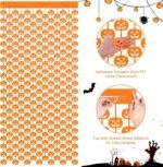 Halloween Party Decorations 3.3 x 6.6 FT Tinsel Foil Fringe Curtains,Orange Pumpkin Backdrop Decoration,Orange Party Streamers for Halloween Party Photo Booth Props Door Decorations - Image 5