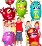 MPS My Party Suppliers foil balloon animals for kids, animal balloon decoration, safari animal foil balloon, jungle theme,farm animal foil balloons (green monster balloon) - Image 2