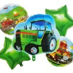 Construction Tractor Birthday Balloons for Party Decoration/Transport Theme Birthday Decoration/SchoolBus with Fire Truck Round Foil Balloon,Police car balllon round foil balloon