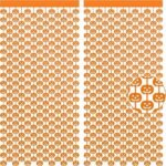 Halloween Party Decorations 3.3 x 6.6 FT Tinsel Foil Fringe Curtains,Orange Pumpkin Backdrop Decoration,Orange Party Streamers for Halloween Party Photo Booth Props Door Decorations