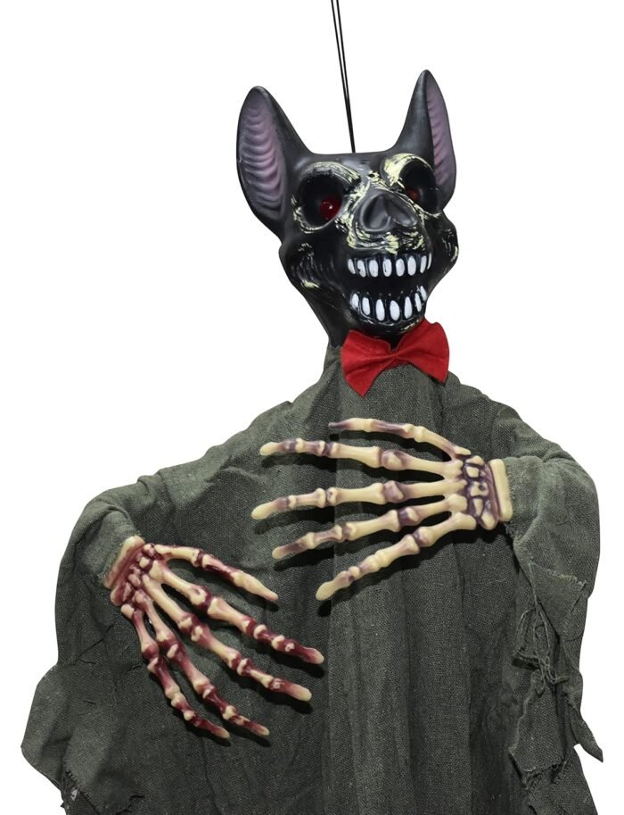 Halloween Hanging Ghost, Hanging Ghost Decoration Props,Hanging Ghost Witch, Horror Electric Luminous Ghost Sound Control for Halloween Party Scary Props - Image 3