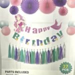 MPS MY PARTY SUPPLIERS® 37pcs mermaid balloons for birthday decoration, mermaid theme décor, under sea theme balloons, mermaid balloon for girls (mermaid theme)