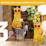 MPS MY PARTY SUPPLIERS® 1pc 119*49cm Leopard foil balloon, Animal Leopard Balloons, safari animals foil balloon, Jungle theme birthday decoration, Wild animal Cheetah Birthday Party Decoration Balloon - Image 4