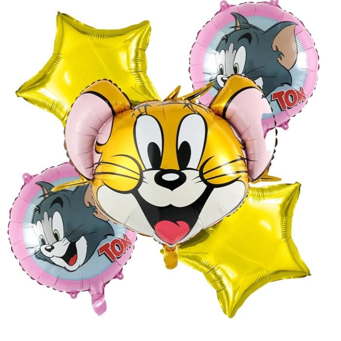81zrWUGQ3wL._SL1500_ Jerry with Tom Balloons,Tom & Jerry Birthday theme Decoration, Cartoon theme foil balooons for Birthday, Tom and Jerry Party Supplies, Tom & Jerry Balloons - Image 1