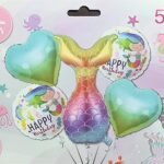 My Party Suppliers Set of 5 Mermaid Birthday Balloons Party Supplies or Baby Shower Balloons Enchanted Mermaid Party Balloons Mermaid Tail Balloon