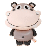 MPS My Party Suppliers foil balloon animals for kids, animal balloon decoration, safari animal foil balloon, jungle theme,farm animal foil balloons (grey hippo balloon)