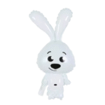 MPS My Party Suppliers foil balloon animals for kids, animal balloon decoration, safari animal foil balloon, jungle theme,farm animal foil balloons (white rabbit/bunny)