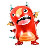MPS My Party Suppliers foil balloon animals for kids, animal balloon decoration, safari animal foil balloon, jungle theme,farm animal foil balloons (red monster)