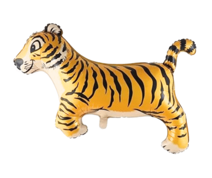 MPS My Party Suppliers foil balloon animals for kids, animal balloon decoration, safari animal foil balloon, jungle theme,farm animal foil balloons (yellow tiger)