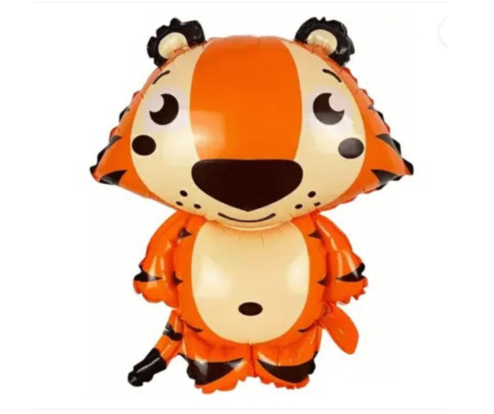 MPS My Party Suppliers foil balloon animals for kids, animal balloon decoration, safari animal foil balloon, jungle theme,farm animal foil balloons (orange - black tiger) - Image 1