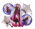 MPS My Party Suppliers Set of 5 Frozen Theme Foil Balloon for Birthday Decoration, princess Theme Party, Frozen Princess Gift Ideas for Girls, Cartoon Foil Balloon, Gift Item, Elsa Anna balloons