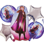 MPS My Party Suppliers Set of 5 Frozen Theme Foil Balloon for Birthday Decoration, princess Theme Party, Frozen Princess Gift Ideas for Girls, Cartoon Foil Balloon, Gift Item, Elsa Anna balloons