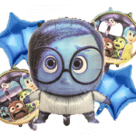 MPS My Party Suppliers Set of 5 blue animation sad girl Foil Balloon, animation Theme Party, Balloons kids Party Decoration, Cartoon Foil Balloon, blue star balloons, animation foil balloon decoration