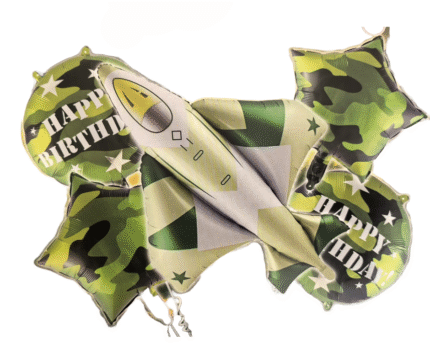 MPS My Party Suppliers Set of 5 Army fighter jet plane Foil Balloon, army theme birthday decoration balloons, Army theme Decoration, Military theme decoration balloons, Party balloon, star balloon
