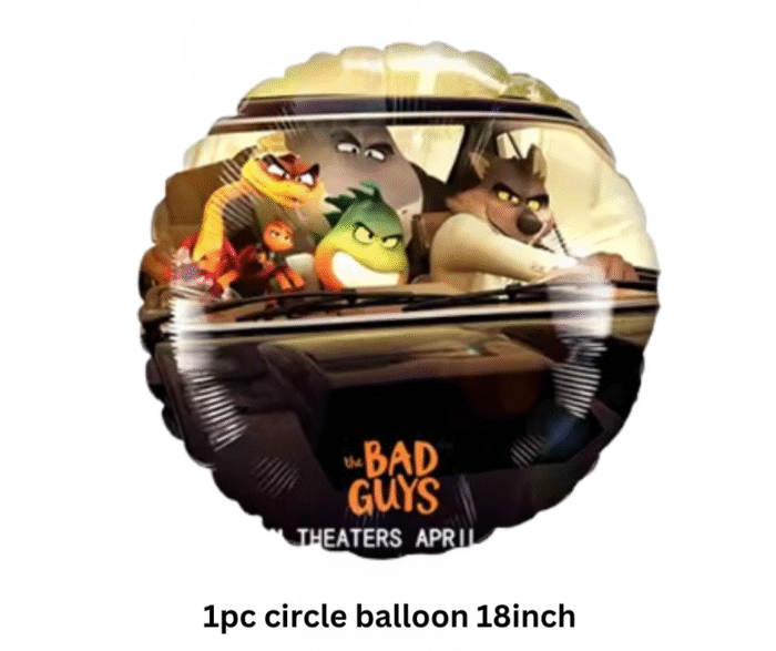 MPS My Party Suppliers Set of 5 Mr. Wolf foil balloon, gray wolf birthday Balloons, cute animal foil balloons decor, jungle theme, orange star balloon, wolf balloons, the bad guys theme balloon - Image 7