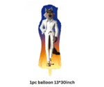 MPS My Party Suppliers Set of 5 Mr. Wolf foil balloon, gray wolf birthday Balloons, cute animal foil balloons decor, jungle theme, orange star balloon, wolf balloons, the bad guys theme balloon - Image 3