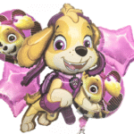 MPS MY PARTY SUPPLIERS® Set of 5 Cartoon dog foil balloon, cute animal dog balloons, jungle theme birthday decoration, animal theme