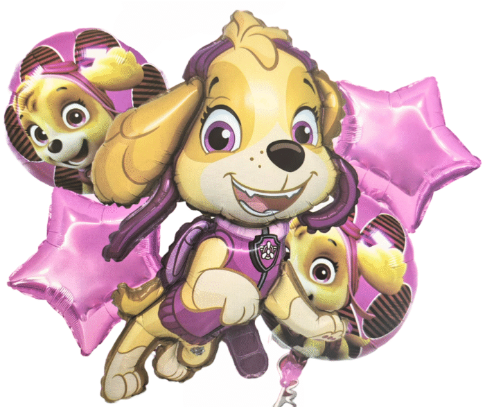 MPS MY PARTY SUPPLIERS® Set of 5 Cartoon dog foil balloon, cute animal dog balloons, jungle theme birthday decoration, animal theme - Image 1