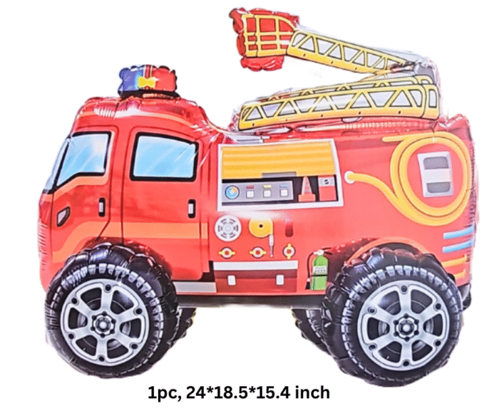 MPS My Party Suppliers 1pc 24 * 18.5 * 15.4inch Self standing Fire truck Engine foil balloon, truck theme, construction vehicle theme. fire truck balloon, red foil balloon, construction balloon ideas - Image 6