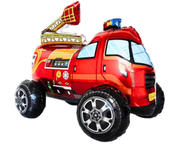 MPS My Party Suppliers 1pc 24 * 18.5 * 15.4inch Self standing Fire truck Engine foil balloon, truck theme, construction vehicle theme. fire truck balloon, red foil balloon, construction balloon ideas - Image 2