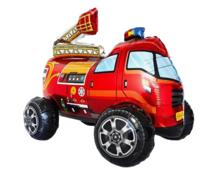 MPS My Party Suppliers 1pc 24 * 18.5 * 15.4inch Self standing Fire truck Engine foil balloon, truck theme, construction vehicle theme. fire truck balloon, red foil balloon, construction balloon ideas - Image 3