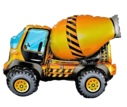 MPS My Party Suppliers 1pc 25.3*17.3*12.6inch Self standing Cement mixer foil balloon, truck theme, construction vehicle theme. Concrete Mixer Truck balloon, yellow foil balloon, foil balloon ideas