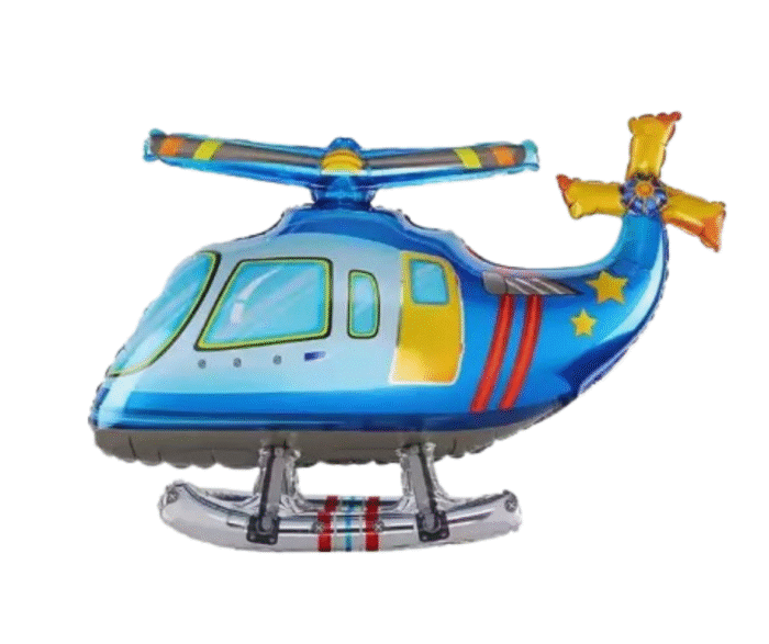 MPS My Party Suppliers 1pc 32.3*20*11.8inch Self standing blue Helicopter foil balloon, flying balloon, helicopter balloon foil balloon aeroplane, helicopter balloon decoration ideas, aviation theme - Image 3