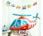 MPS My Party Suppliers 1pc 32.3*20*11.8inch Self standing Red Helicopter foil balloon, flying balloon, helicopter balloon foil balloon aeroplane, helicopter balloon decoration ideas, aviation theme - Image 3