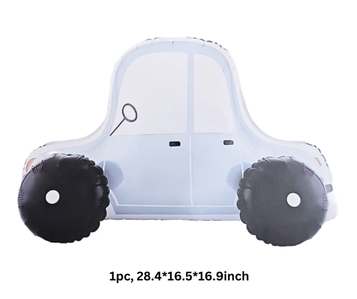 MPS My Party Suppliers 1pc 28.4 * 16.5 * 16.9inch Self standing blue car foil balloon, vehicle theme birthday balloon decoration, transportation themed birthday supplies - Image 5