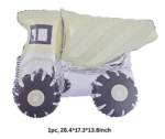 MPS My Party Suppliers 1pc 28.4 * 17.3 * 13.8inch Self standing Dumper truck foil balloon, truck theme, construction vehicle theme. dump truck balloon, green-yellow foil balloon, construction balloon - Image 3