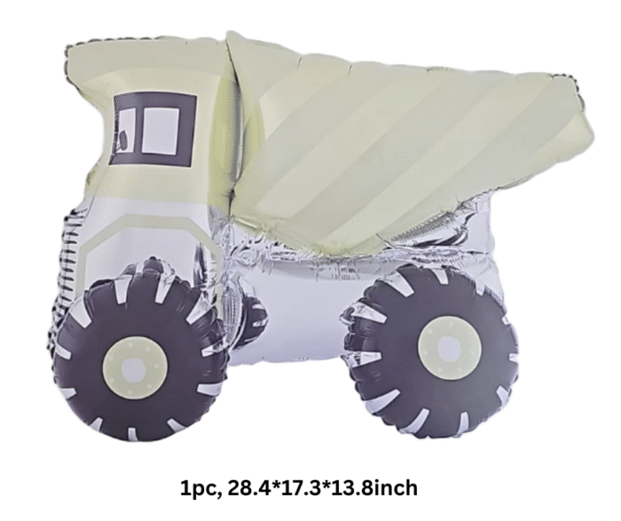 MPS My Party Suppliers 1pc 28.4 * 17.3 * 13.8inch Self standing Dumper truck foil balloon, truck theme, construction vehicle theme. dump truck balloon, green-yellow foil balloon, construction balloon - Image 3