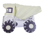 MPS My Party Suppliers 1pc 28.4 * 17.3 * 13.8inch Self standing Dumper truck foil balloon, truck theme, construction vehicle theme. dump truck balloon, green-yellow foil balloon, construction balloon